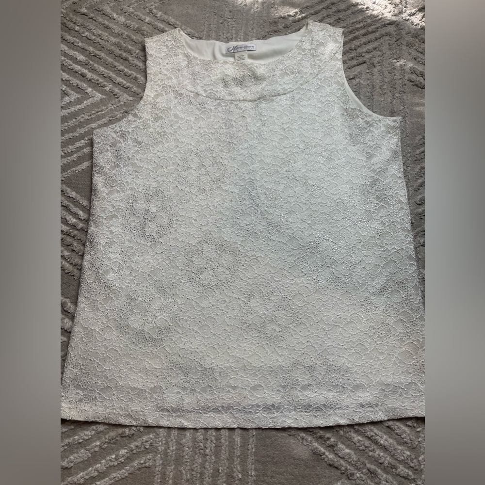 DRESSBARN WHITE 2X Blouse